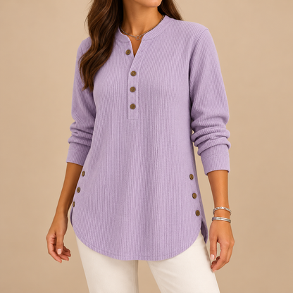 Women's Elowen Longline Ribbed Henley Top