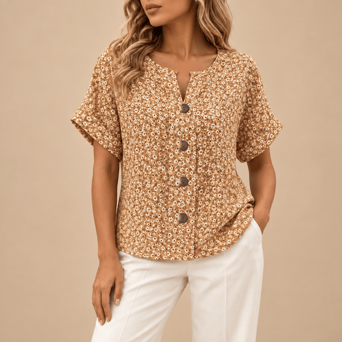 Women's Rosalie Meadow-Print Summer Blouse