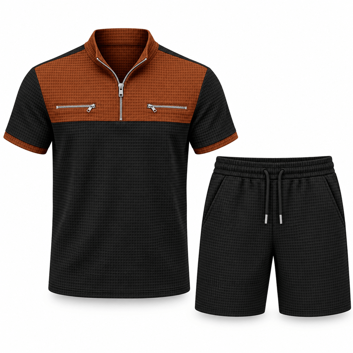 Men's Lucian Utility-Trim Waffle Short Set
