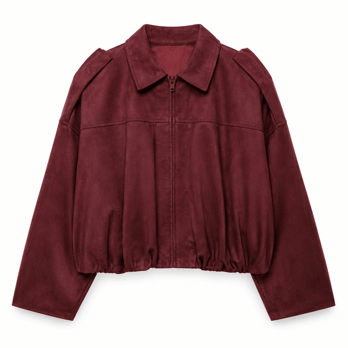 Women's Marcella Suede-Style Draped Bomber Jacket