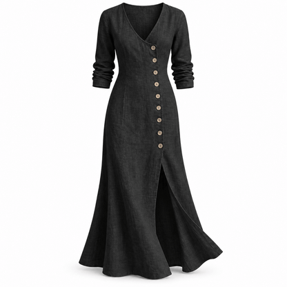 Women's Marielle Button-Detail Linen-Blend Maxi Dress