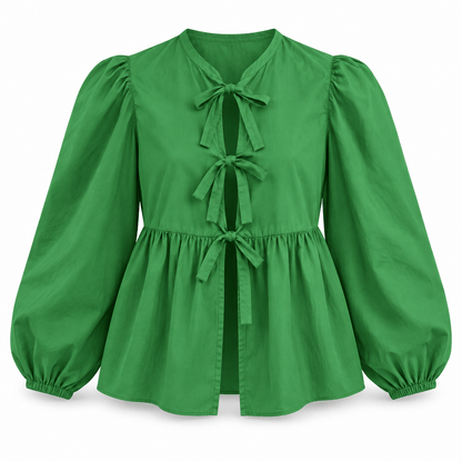 Women's Elodie Bow-Tie Peplum Blouse