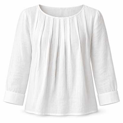 Women's Celestine Pleated Linen-Style Blouse