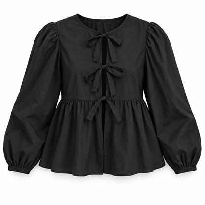 Women's Elodie Bow-Tie Peplum Blouse