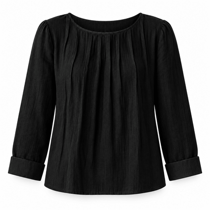 Women's Celestine Pleated Linen-Style Blouse