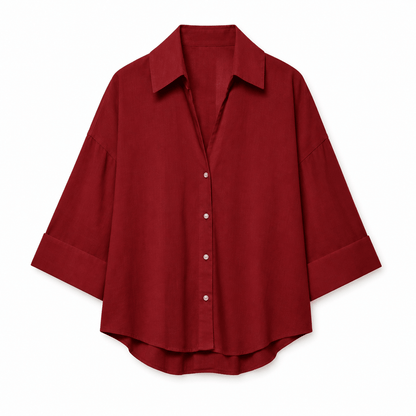 Women's Amelie Relaxed Drop-Shoulder Button Shirt