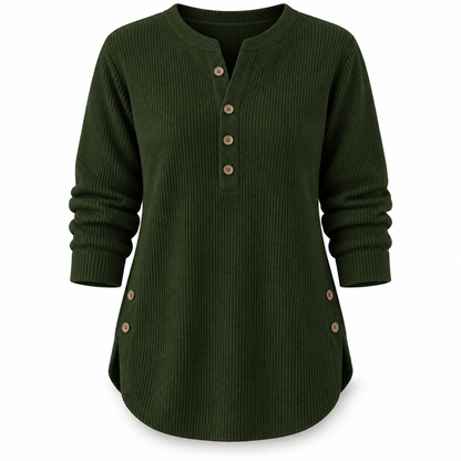 Women's Elowen Longline Ribbed Henley Top