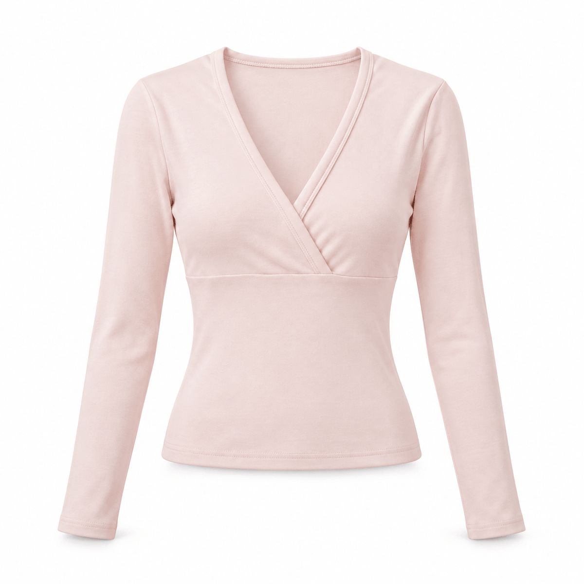 Women's Celestine Sculpted Wrap-Neck Long-Sleeve Top