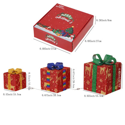 GlowGift™ – 3-Pack LED Christmas Gift Boxes