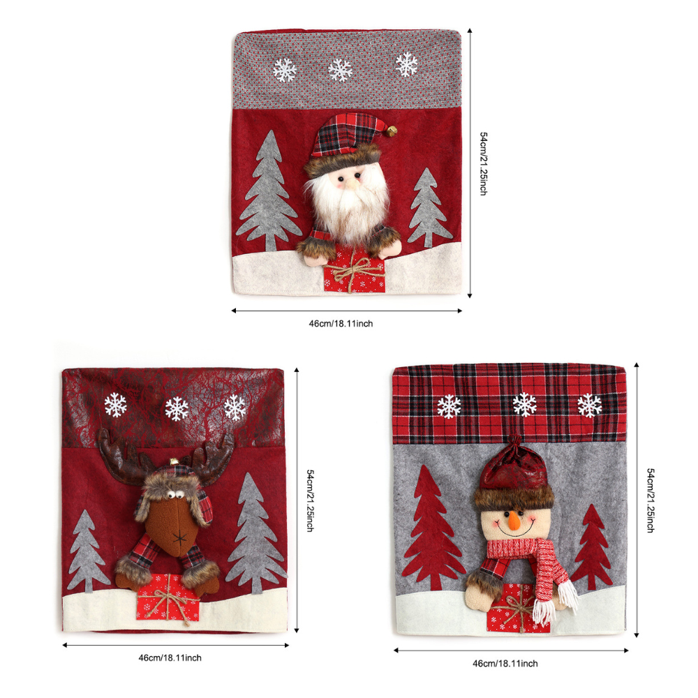 Christmas Themed Chair Cover - 3pc Set