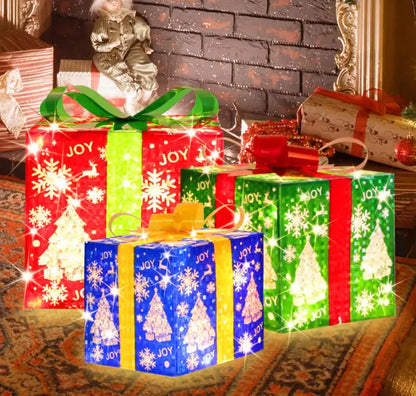 GlowGift™ – 3-Pack LED Christmas Gift Boxes