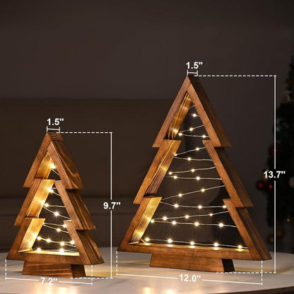 MerryGlow™ Trees - Wooden Lighted Christmas Trees