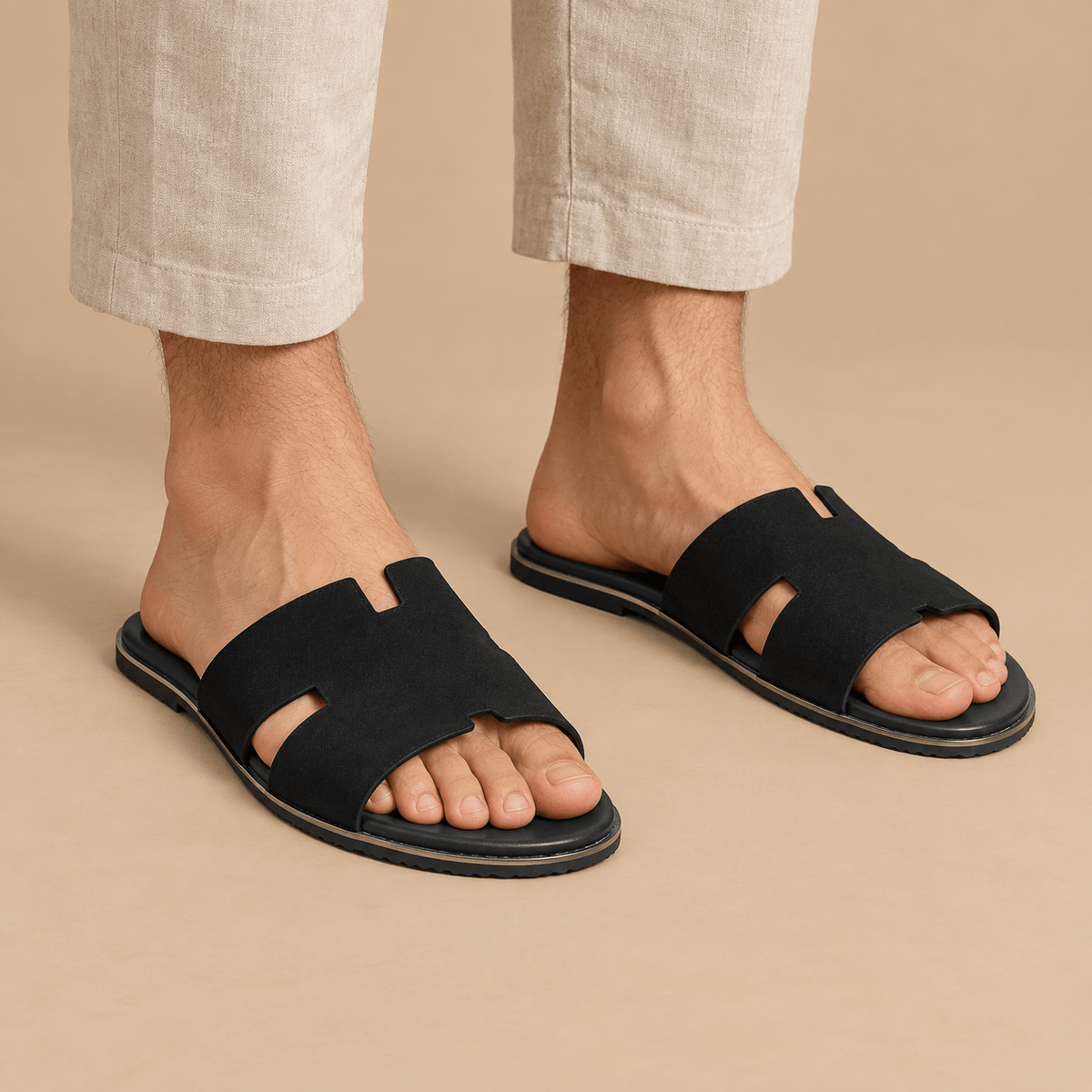 Men's Alaric Suede-Look Cutout Slides