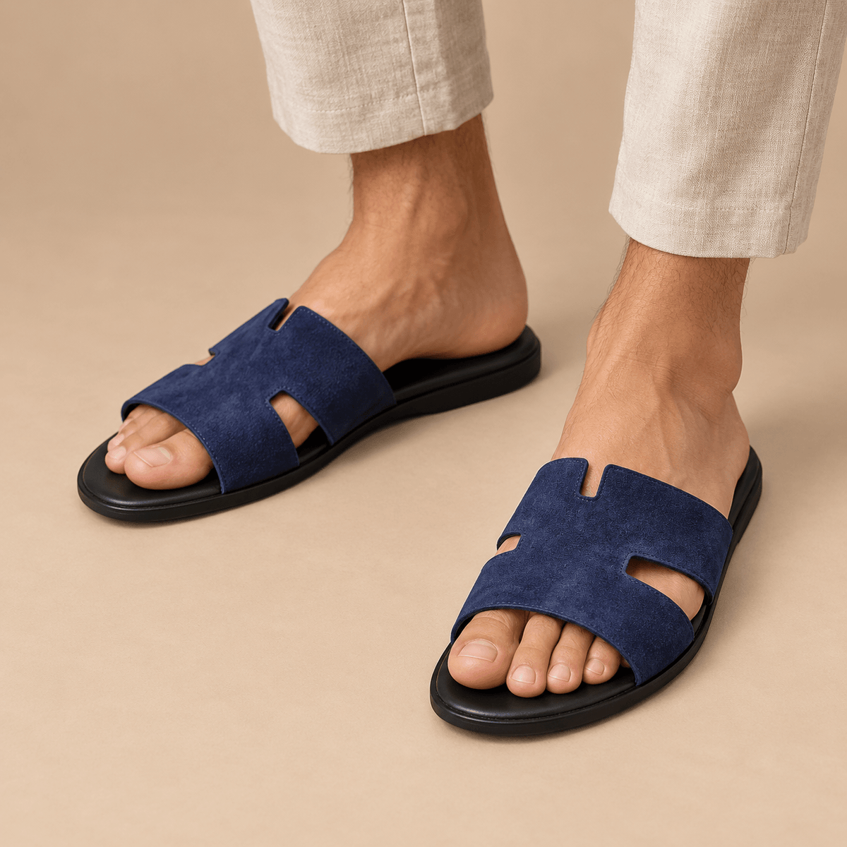 Men's Alaric Suede-Look Cutout Slides