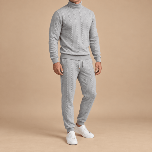 Men's Alistair Cable-Knit Turtleneck Lounge Set