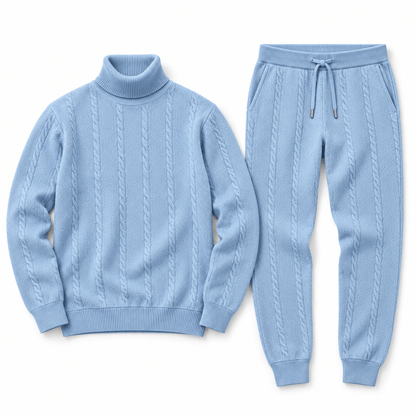 Men's Alistair Cable-Knit Turtleneck Lounge Set