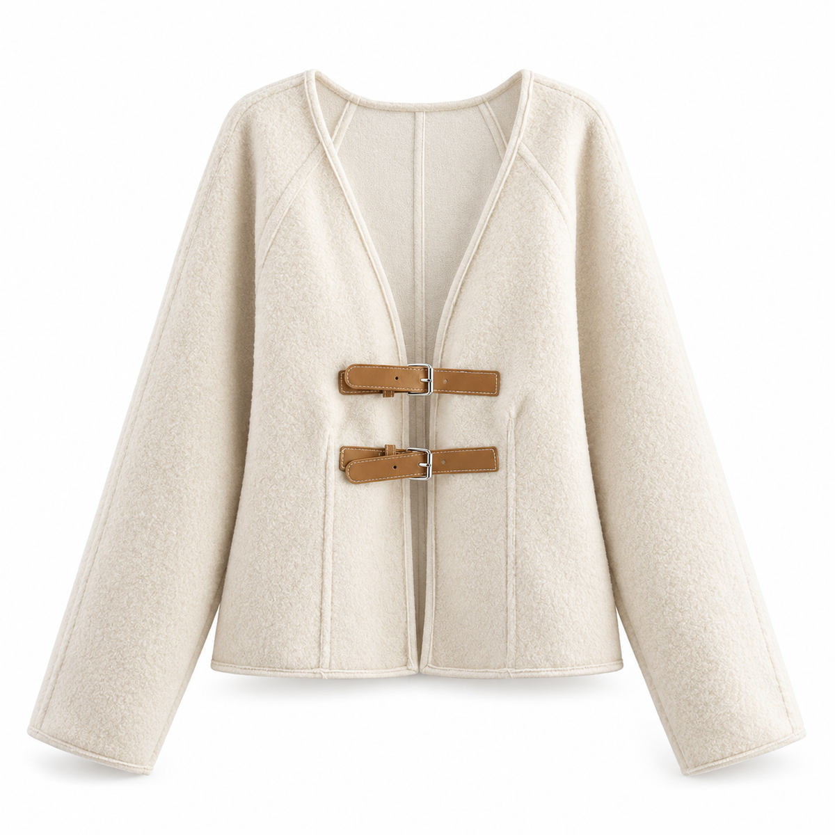 Women's Aurelia Buckle-Front Textured Cardigan