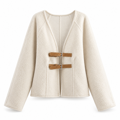 Women's Aurelia Buckle-Front Textured Cardigan