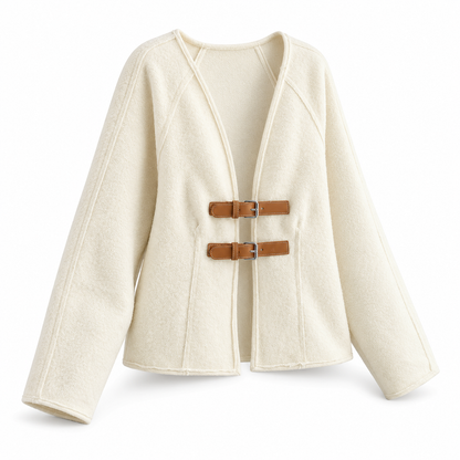 Women's Aurelia Buckle-Front Textured Cardigan
