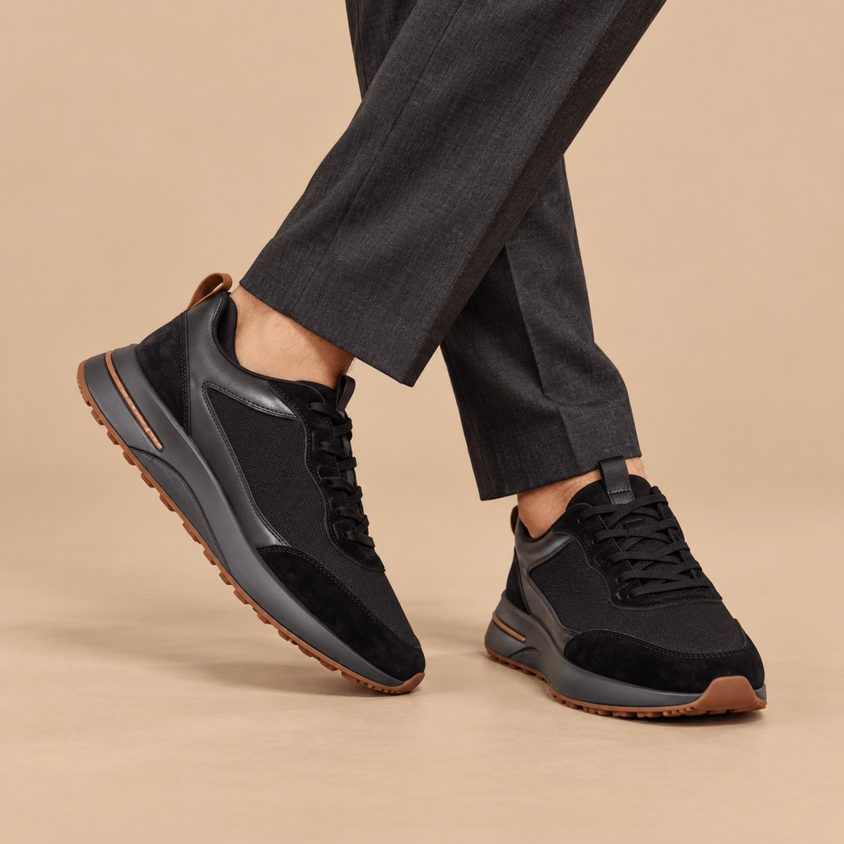 Men's Evander Heritage Panelled Court Trainers