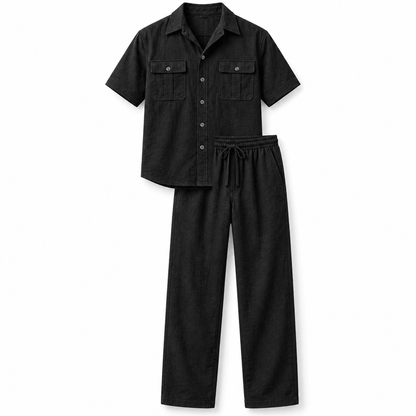 Men's Matteo Relaxed Linen-Style Trouser Set