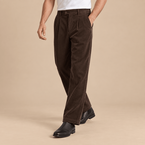 Men's Aldric Heritage Textured Wide-Leg Trousers