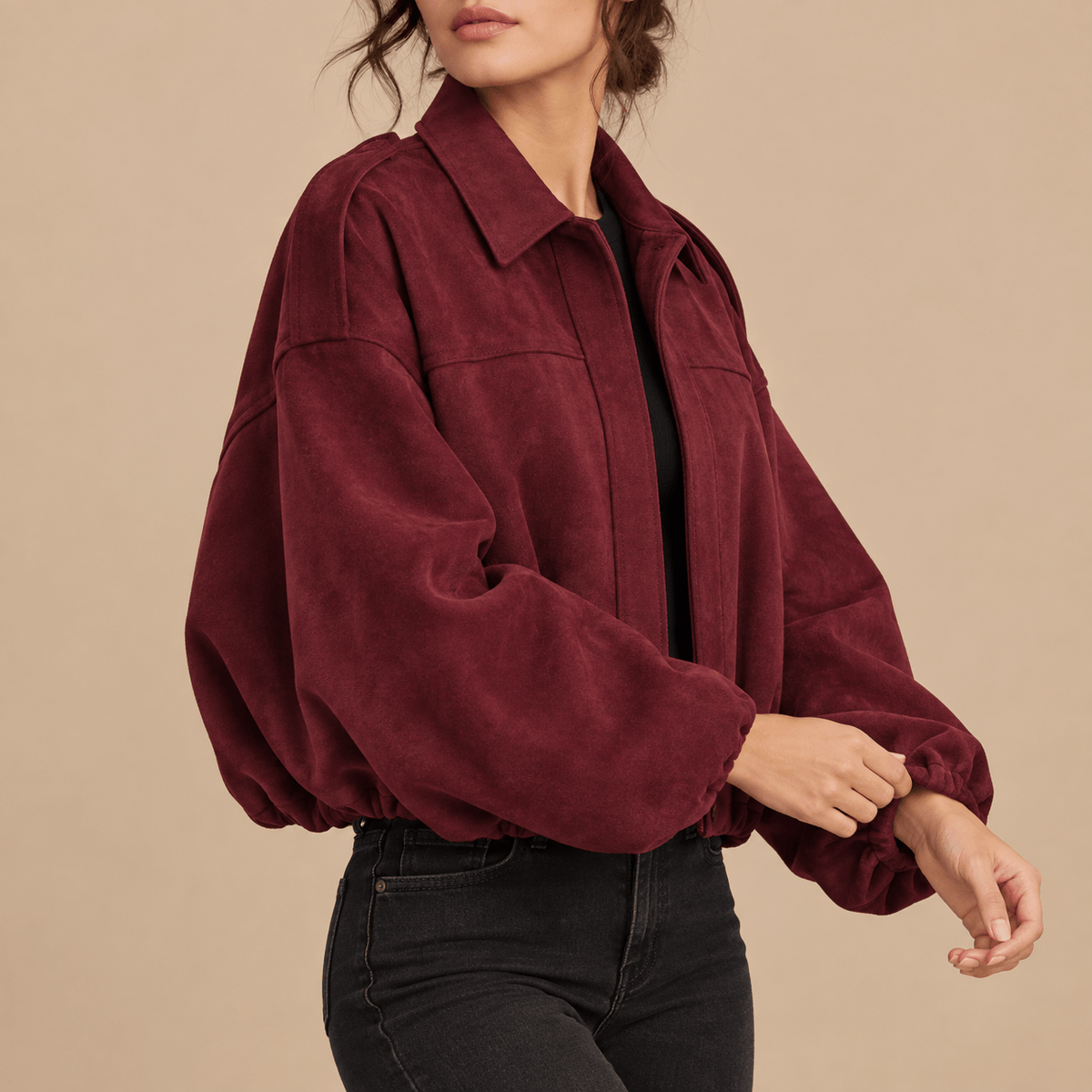Women's Elara Suede-Style Balloon Jacket