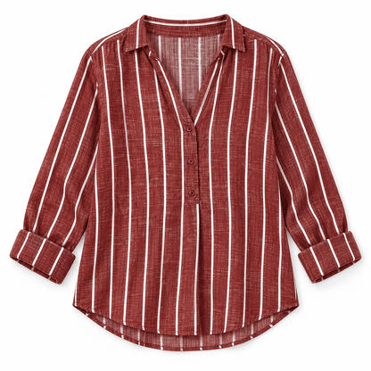 Women's Elara Coastal Stripe Linen Blouse