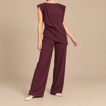 Women's Elara Sculpted Drape Sleeveless Top