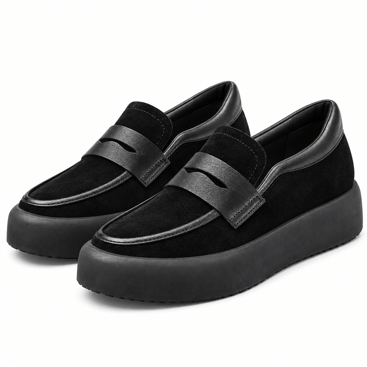 Men's Callum Suede-Style Platform Penny Loafers