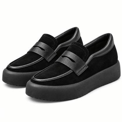 Men's Callum Suede-Style Platform Penny Loafers
