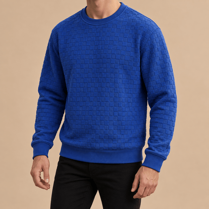Men's Callum Textured Grid Crew-Neck Sweatshirt