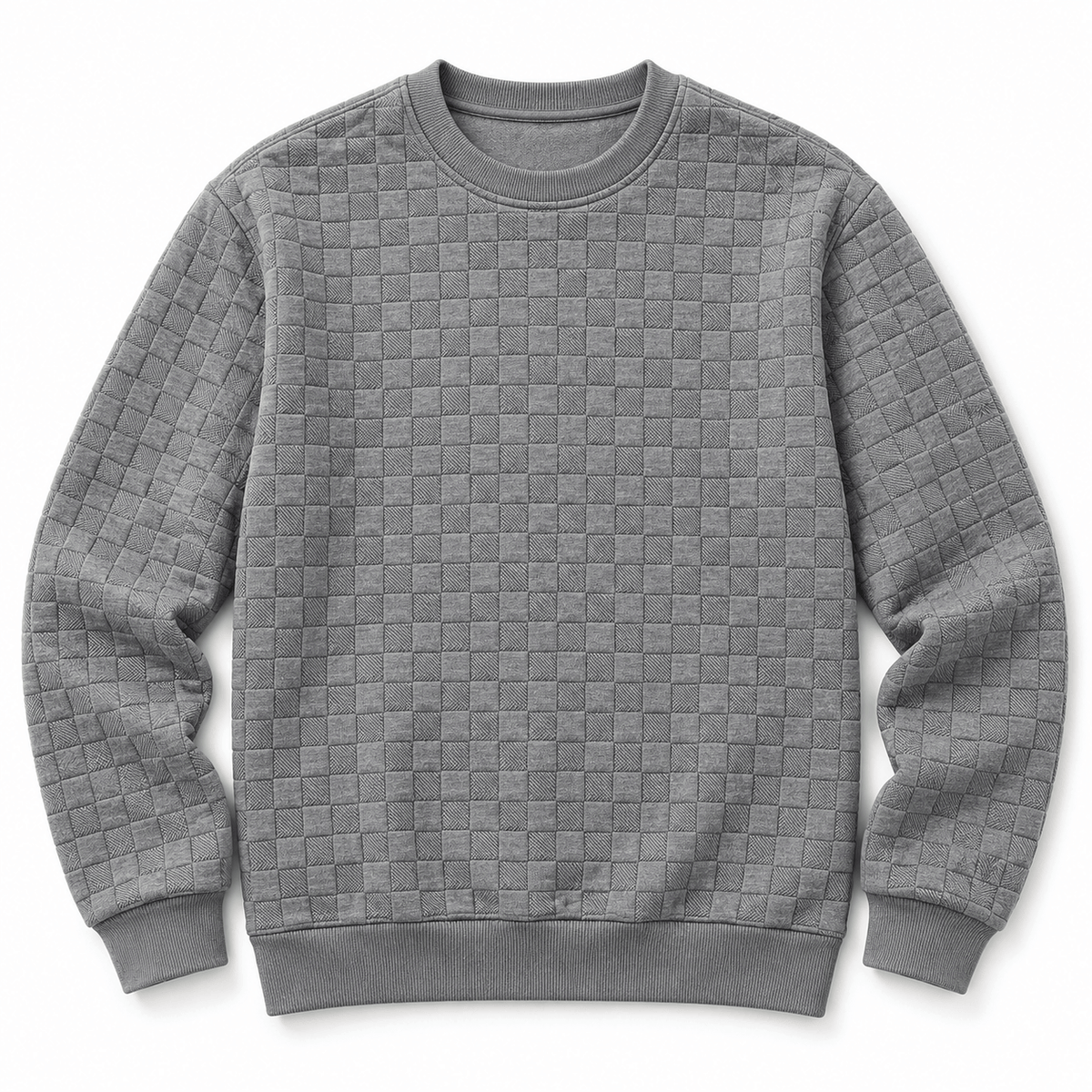 Men's Callum Textured Grid Crew-Neck Sweatshirt