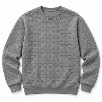 Men's Callum Textured Grid Crew-Neck Sweatshirt