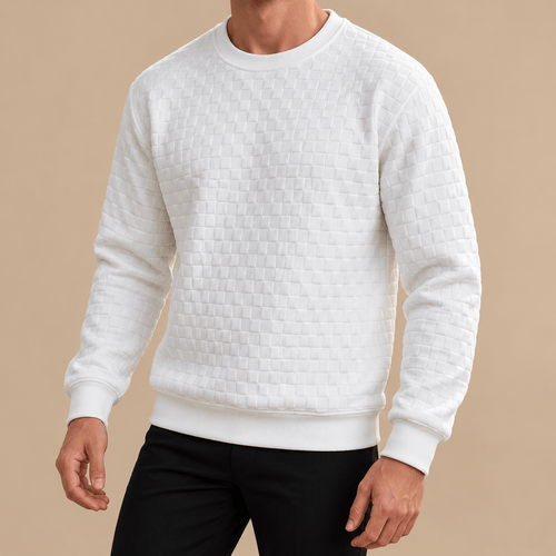 Men's Callum Textured Grid Crew-Neck Sweatshirt