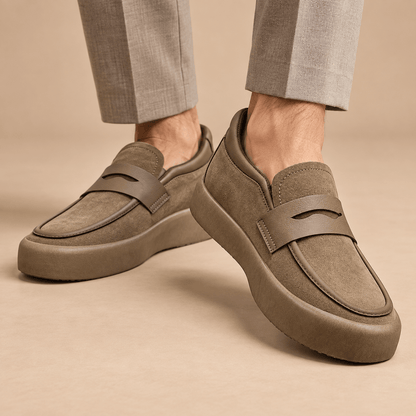 Men's Callum Suede-Style Platform Penny Loafers