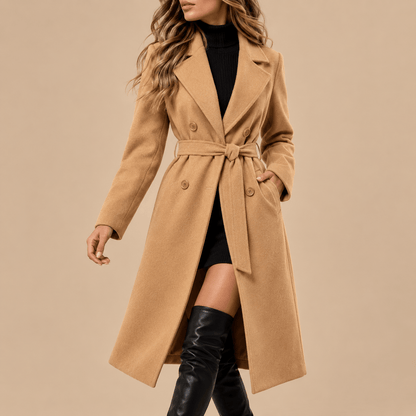 Women's Vivienne Belted Double-Breasted Longline Coat