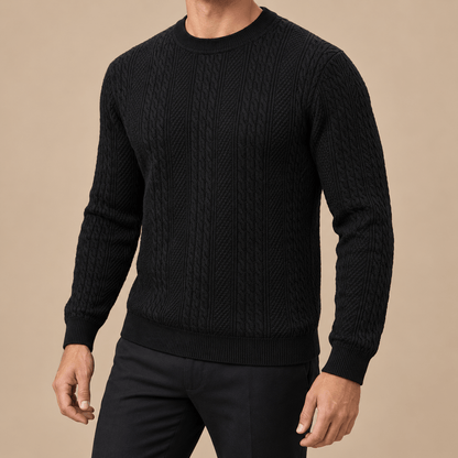 Men's Cedric Cable-Texture Everyday Crew-Neck Jumper