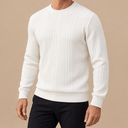 Men's Cedric Cable-Texture Everyday Crew-Neck Jumper