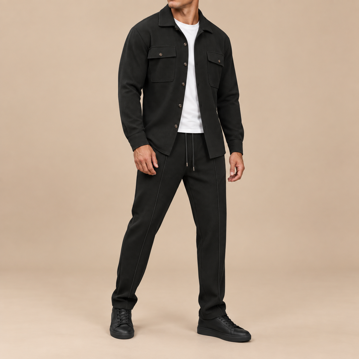Men's Lucian Waffle-Weave Coordinated Trouser Set