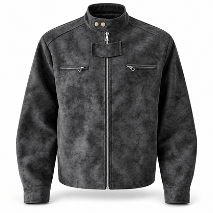 Men's Lucien Vintage Moto Leather-Look Jacket