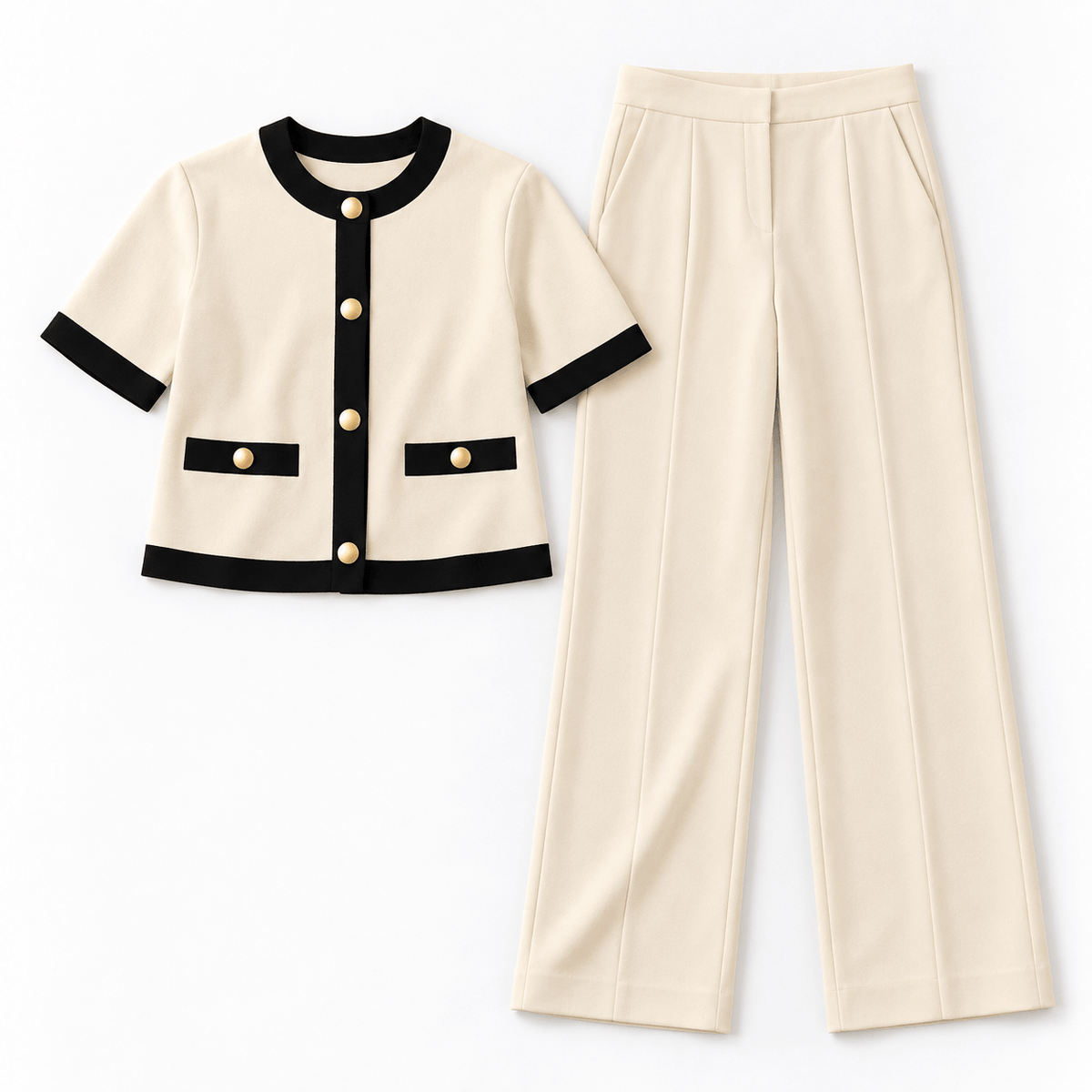 Women's Celeste Contrast-Trim Short-Sleeve Cardigan