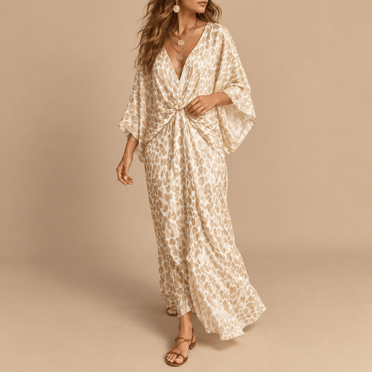 Women's Sienna Wildcat Draped-Waist Maxi Dress