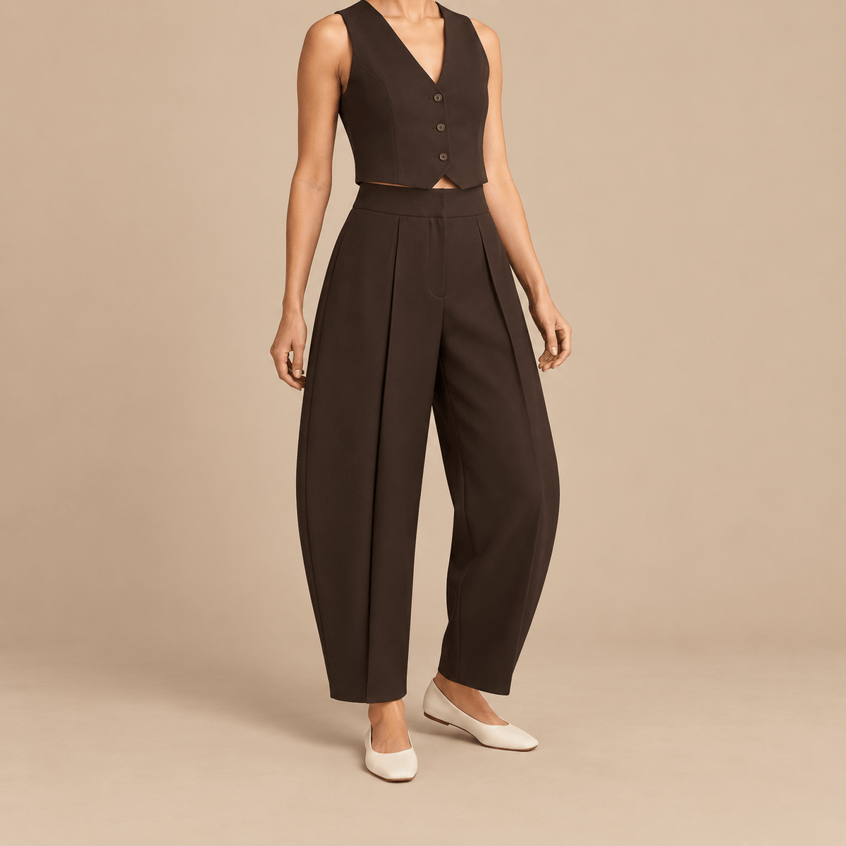 Women's Marielle Tailored Pleat Barrel Trousers