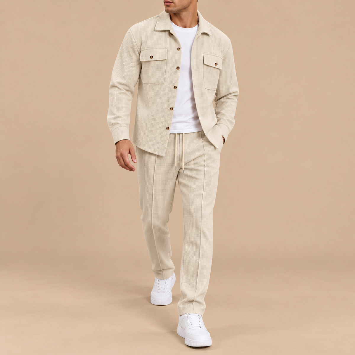 Men's Lucian Waffle-Weave Coordinated Trouser Set