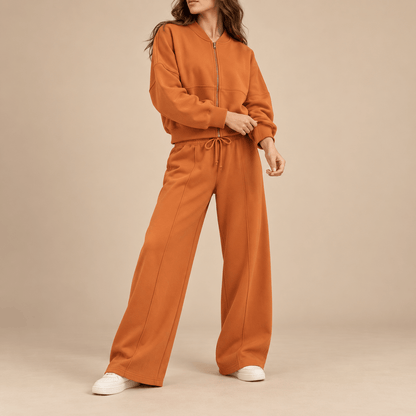 Women's Elara Relaxed Zip Jacket & Wide-Leg Trouser Set