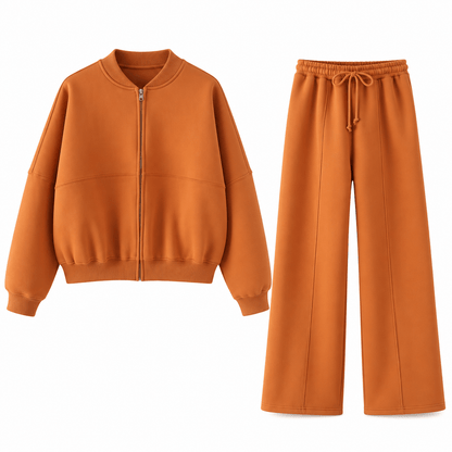Women's Elara Relaxed Zip Jacket & Wide-Leg Trouser Set