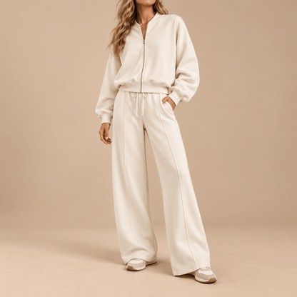 Women's Elara Relaxed Zip Jacket & Wide-Leg Trouser Set