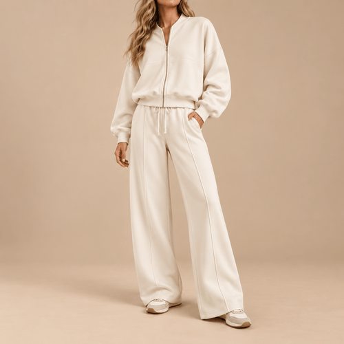 Women's Elara Relaxed Zip Jacket & Wide-Leg Trouser Set
