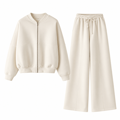 Women's Elara Relaxed Zip Jacket & Wide-Leg Trouser Set
